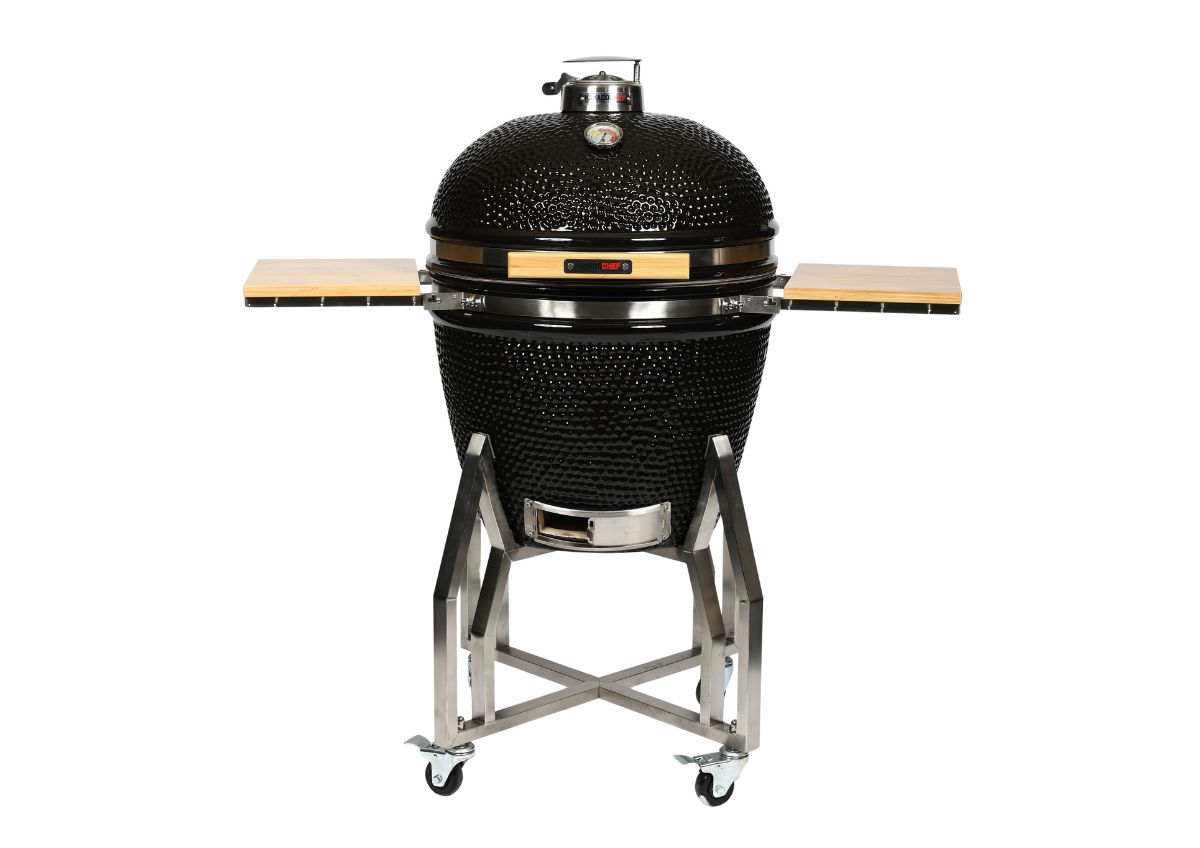 Kamado Chef grill in use on a patio